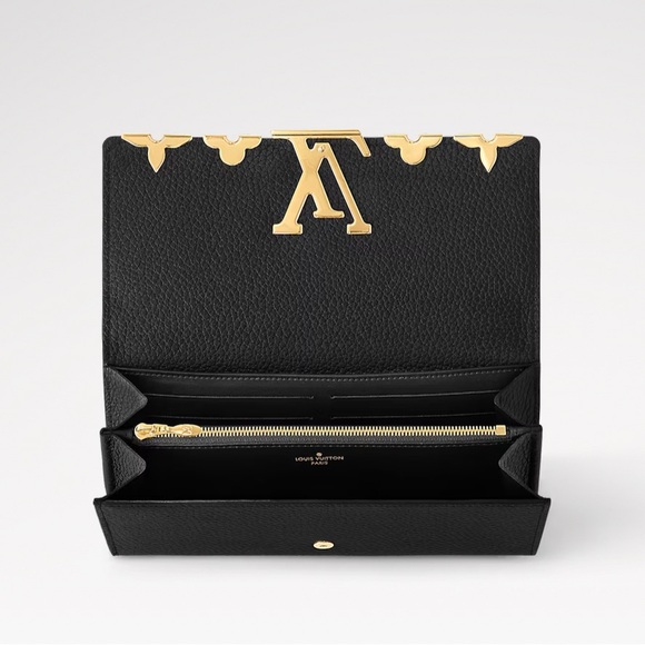 Louis Vuitton large women’s wallet in black with gold hardware - Picture 2 of 8